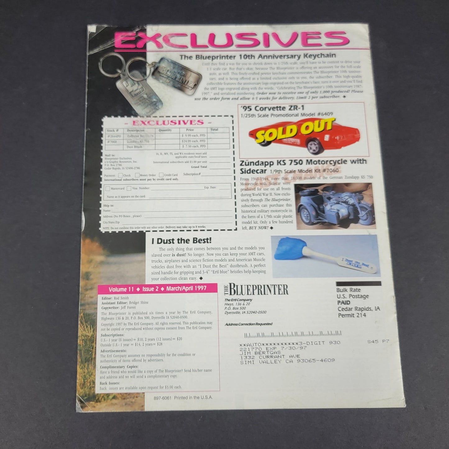 The BLUEPRINTER (Hobby/Modeling) Magazine, March/April 1997