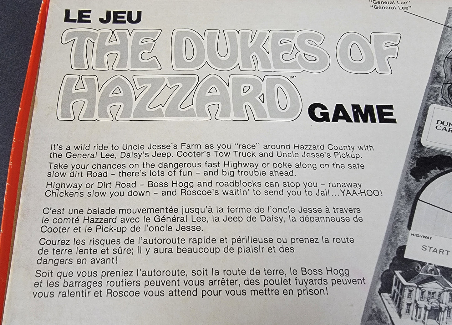 FRENCH-CANADIAN LE JEU Dukes Of Hazzard Game - 1981