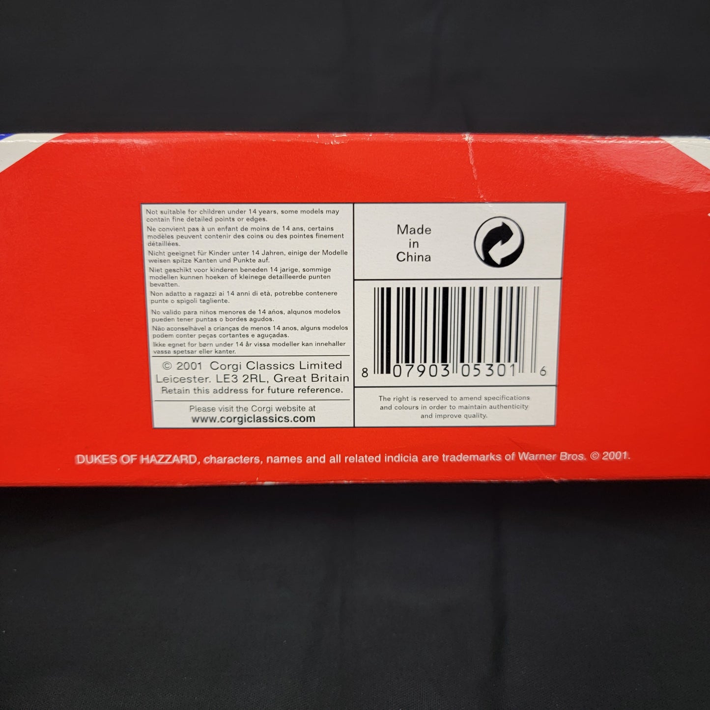 1:36 Dodge Charger General Lee with metal figures, 2001 UK (A)