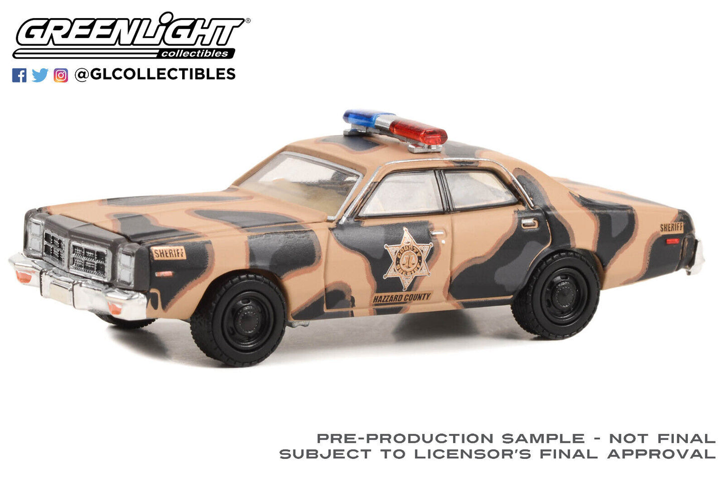 1:64 1978 Dodge Monaco "Camouflague Cruiser" - (Hazzard county Sheriff)
