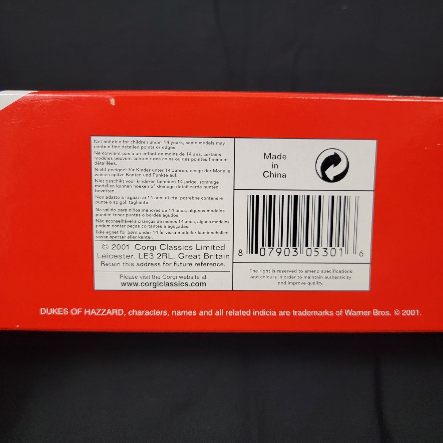 1:36 Dodge Charger General Lee with metal figures, 2001 UK (B)