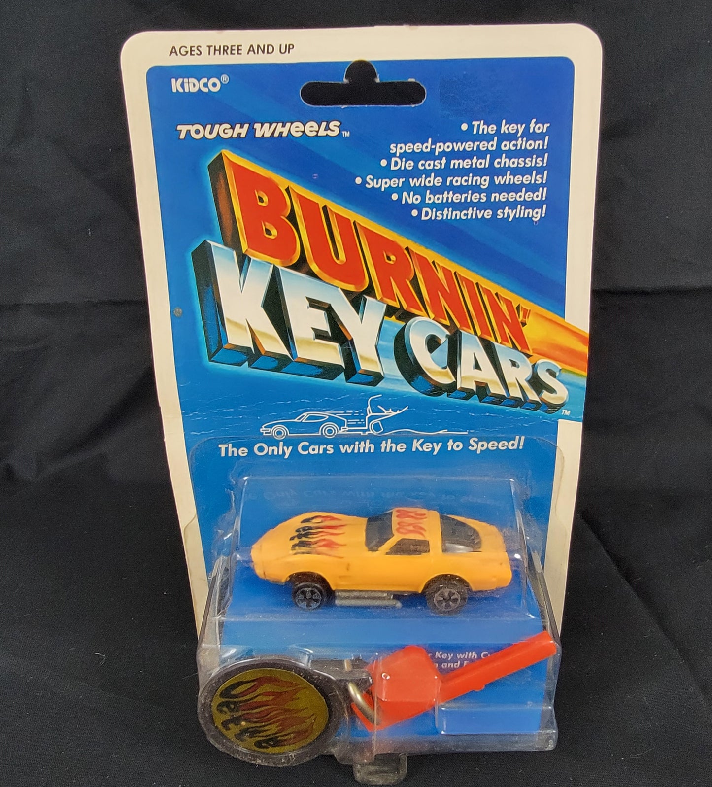 1:64 Tough Wheels Burnin' Key Cars Corvette (Yellow) - 1981